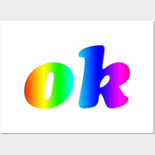 'Ok' Rainbow Text Posters and Art
